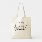 Tote Bag Chant d'amour, oiseaux assis entre les notes music (Dos)