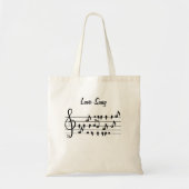 Tote Bag Chant d'amour, oiseaux assis entre les notes music (Devant)