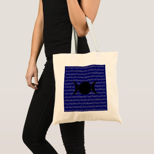 Tote Bag Chant de déesse (bleu-foncé) (Devant (produit))