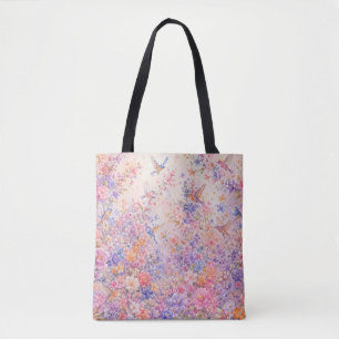 Tote Bag Chants d'oiseaux parmi les fleurs