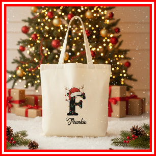Tote Bag Chapeau de Santa en bois de cerf de Noël de famill