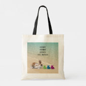 Tote Bag Chaque Bunny Aime La Plage Pâques Tropicales (Dos)