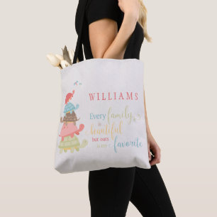 Tote Bag Chaque famille est belle Nom personnalisé