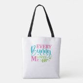 Tote Bag Chaque Lapin M'Aime Drôle Pâques (Dos)