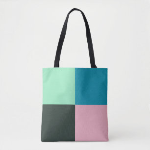 Tote Bag Charbon rose Turquoise Vert bleu Aqua Turquoise
