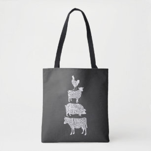 Tote Bag charcuterie de viande de porc de vache, charcuteri