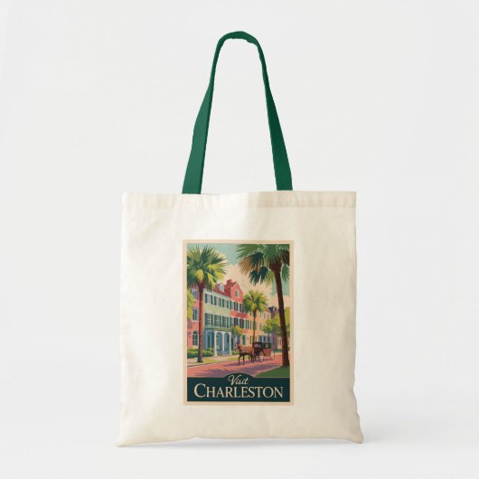 Tote Bag Charleston Caroline du Sud Illustration Art de Voy (Devant)