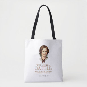 Tote Bag Charlotte Bronte - La vie est une bataille