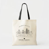 Tote Bag Charlotte Mariage | Skyline stylisée (Devant)