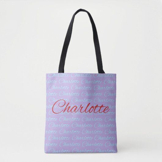 Tote Bag Charlotte Nom Motif Design (Devant)