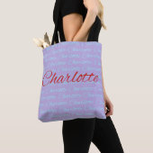 Tote Bag Charlotte Nom Motif Design (De près)