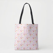 Tote Bag charmant jardin de lapin rose pâle motif Monogram (Devant)