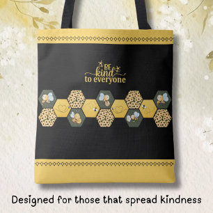 Tote Bag Charmant Soyez gentil avec tout le monde Abeille à