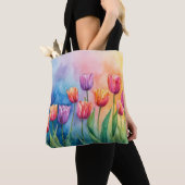Tote Bag Charmant tulipe à aquarelle (De près)