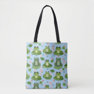 Tote Bag Charmante Frog et Toad Pond Party