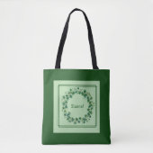 Tote Bag Charme celtique : couronne Shamrock et bénédiction (Devant)