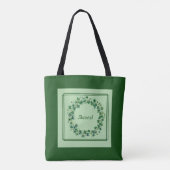Tote Bag Charme celtique : couronne Shamrock et bénédiction (Dos)