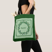 Tote Bag Charme celtique : couronne Shamrock et bénédiction (De près)
