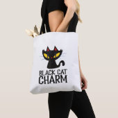 Tote Bag Charme de chat noir Halloween (De près)