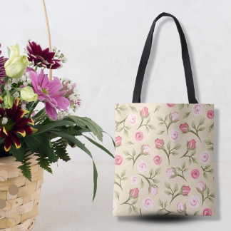 Tote Bag Charme du pays Roses roses flottantes roses