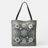Tote Bag Charme Floral Trèfle Celtique (Dos)
