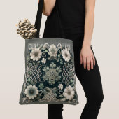 Tote Bag Charme Floral Trèfle Celtique (De près)