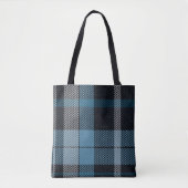 Tote Bag Charme Plaid bleu & noir intemporel : élégant (Devant)