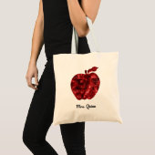 Tote Bag Charme rouge personnalisé d'Apple de paillette de (Devant (produit))