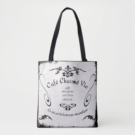 Tote Bag Charming Life Cafe (Devant)
