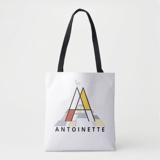 Tote Bag Charming Neoplasticism Style Monogramme. Lettre A (Devant)