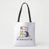 Tote Bag Charming Neoplasticism Style Monogramme. Lettre B (Devant)