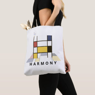 Tote Bag Charming Neoplasticism Style Monogramme. Lettre H
