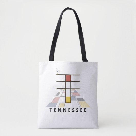 Tote Bag Charming Neoplasticism Style Monogramme. Lettre T (Devant)