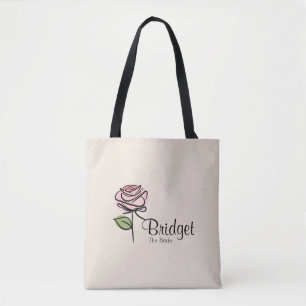 Tote Bag Charming Rose Bride Soirée Fourre-tout - Nom perso