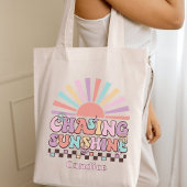 Tote Bag Chasing Sunshine Personnalisé Retro Été Graphisme