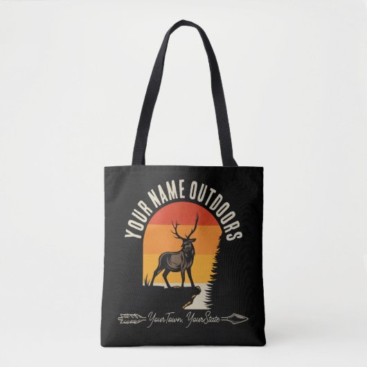 Tote Bag Chasse AJOUTER LE NOM À L'Extérieur Deer Elk Wilde (Devant)