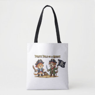 Tote Bag Chasse au trésor de chat et chien pirate mignons