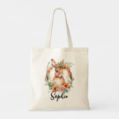 Tote Bag Chasse aux oeufs de lapin de Pâques sur mesure Joy (Dos)