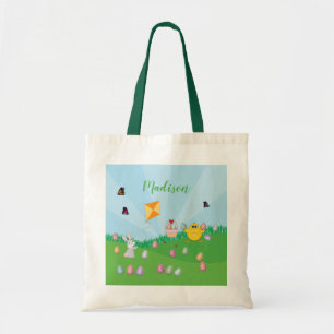 Tote Bag Chasse aux oeufs de Pâques colorée personnalisée C