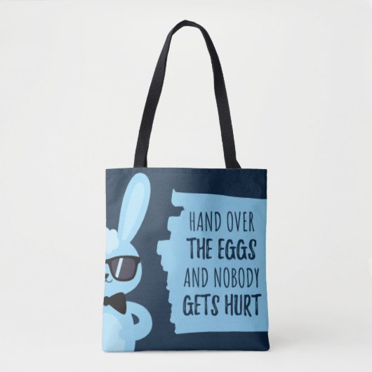 Tote Bag Chasse aux oeufs drôle mignonne (Devant)