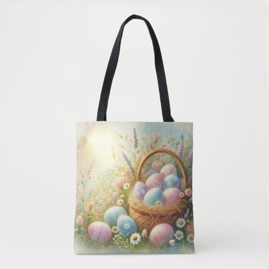 Tote Bag Chasse aux oeufs Pastel de Pâques (Devant)