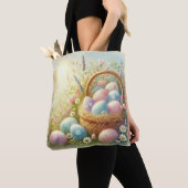Tote Bag Chasse aux oeufs Pastel de Pâques (De près)