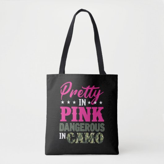 Tote Bag Chasse-Camo dangereuse et rose (Devant)