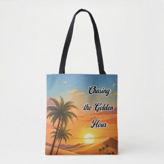 Tote Bag Chasser l'heure dorée Désert Couché d'Aesthetic