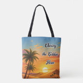 Tote Bag Chasser l'heure dorée Désert Couché d'Aesthetic (Dos)