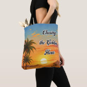 Tote Bag Chasser l'heure dorée Désert Couché d'Aesthetic (De près)