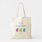 Tote Bag Chasseur officiel d'oeufs de Pâques avec nom (Dos)