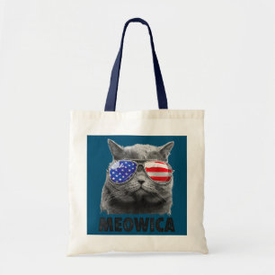 Tote Bag Chat 4 juillet Meowica Merica Hommes Femmes USA