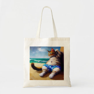 Tote Bag Chat à la plage