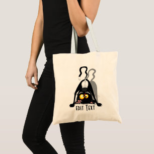 Tote Bag Chat à l'envers Personnage de dessin animé drôle